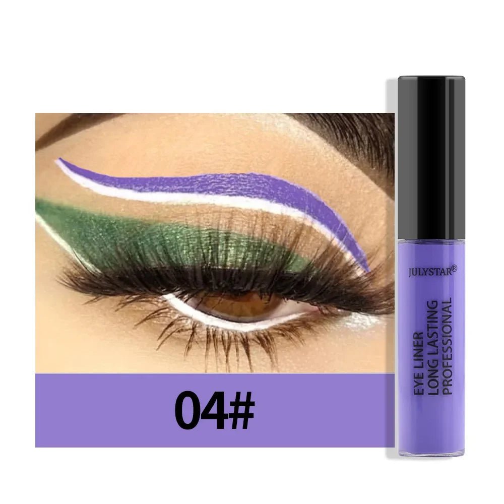 8 kleuren eyeliner vloeibaar potlood waterdicht gemakkelijk te dragen make-up matte eyeliner blauw roze groen wit zwart paars geel eyliner