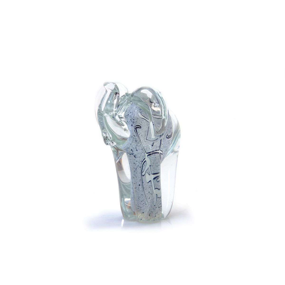 Olifant van glas - Grijs - hoogte 13 cm - Handgemaakt