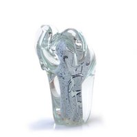Glaselefant - Grau - Höhe 13 cm - Handgefertigt