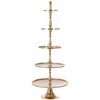 J-Line Plateau 5 Niveaus Rond Aluminium Goud