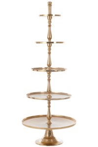 J-Line-Plattform, 5 Ebenen, rund, Aluminium, Gold