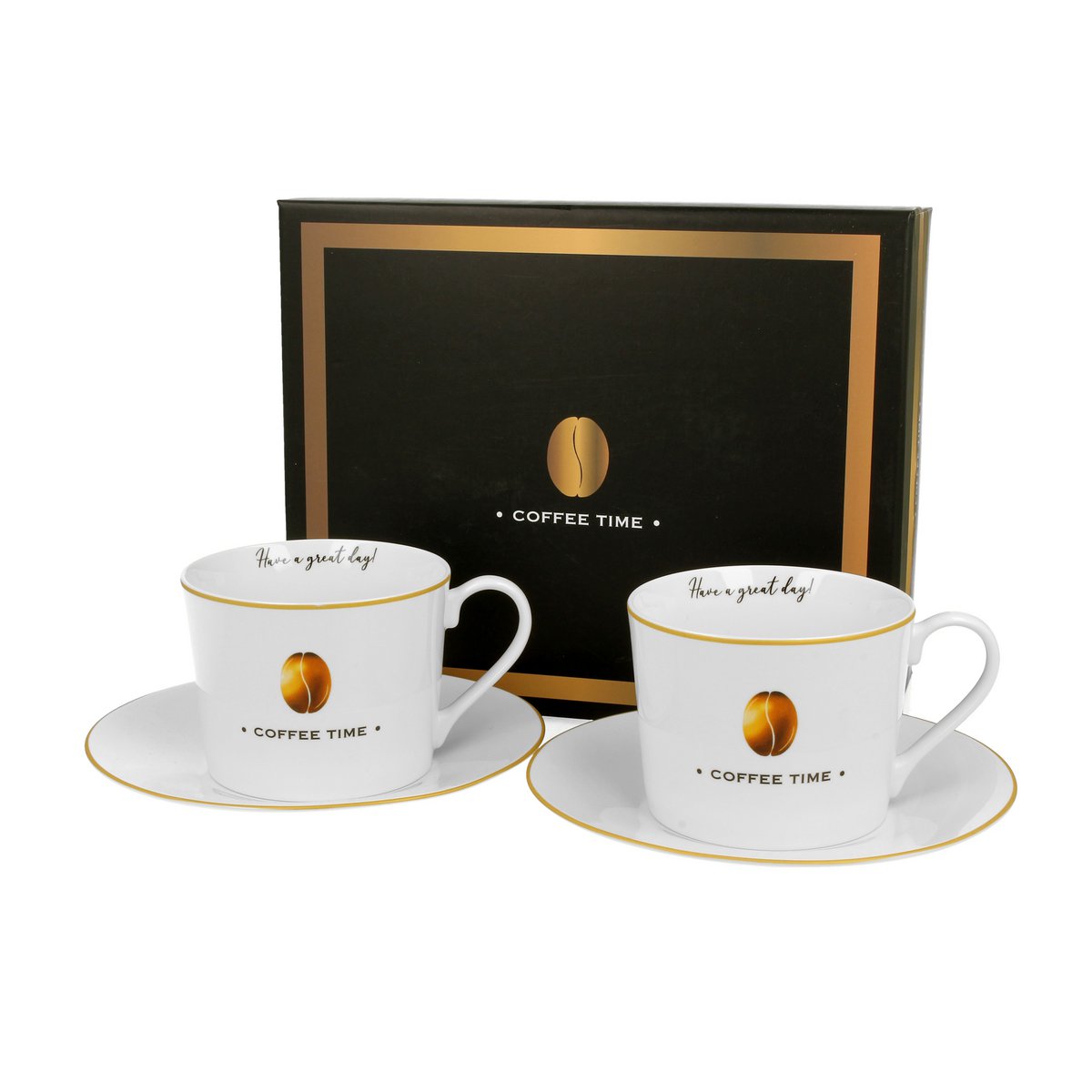 DUO COFFEE TIME Set of 2 Cups & Saucers 230ml, giftbox