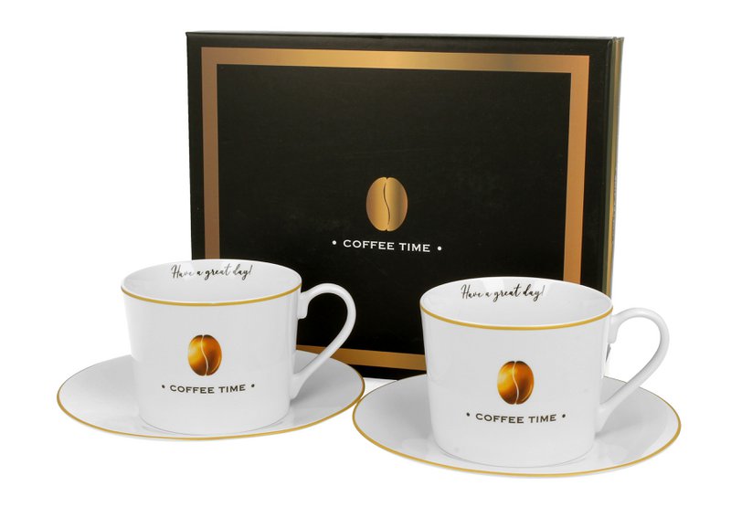 DUO COFFEE TIME Set of 2 Cups & Saucers 230ml, giftbox