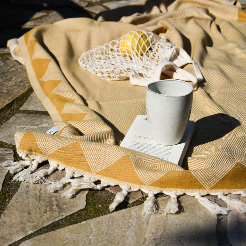 Hammam towel organic cotton Kestane mustard yellow