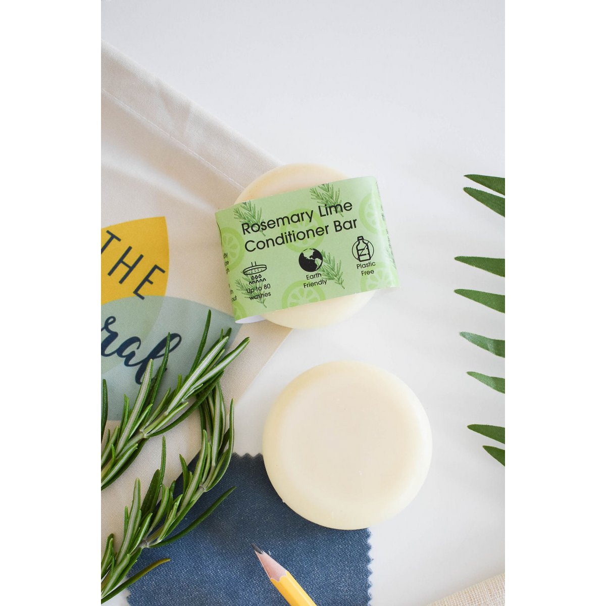 Rosmarin & Lime Solid Conditioner Bar | Naturlig hårbalsam til alle hårtyper | Vegansk, plastikfri hårpleje