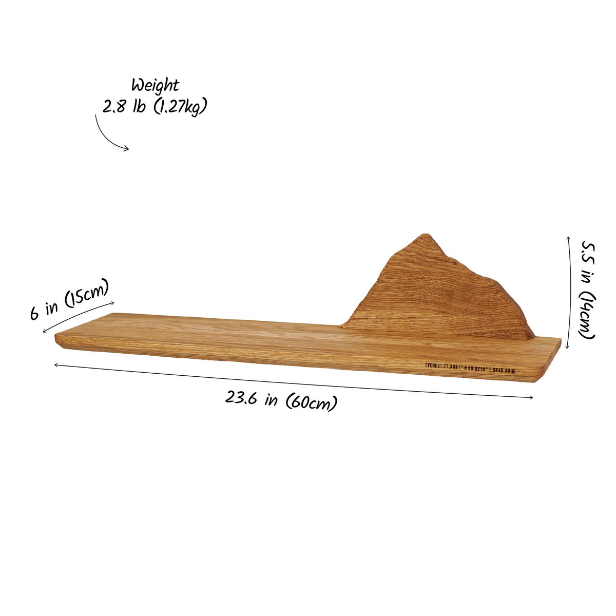 Estante de montaña flotante, decoración de pared de madera rústica para interiores inspirados en la naturaleza