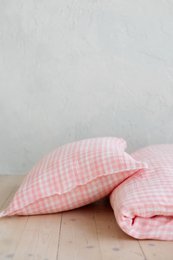 TISU børnedynebetræk & pudebetræk, Pink Gingham