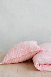 TISU Kinderbettbezug und -kissenbezug, Pink Gingham