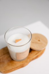 PALO SANTO Vibe lys - klart glas med trævæge