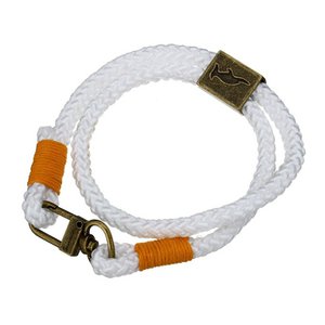 Herren-Seilarmband Weiß/Orange