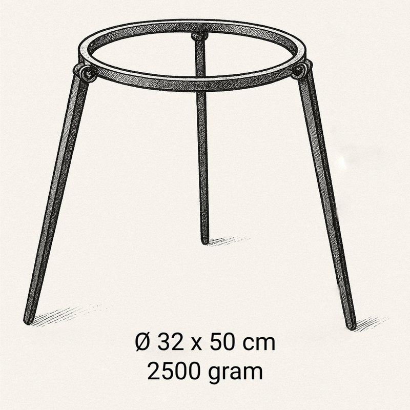 Driver Poot Barbecue - Ø 32 cm - Fire -Fire -tilbehør - Udendørs køkken - Fire Bowl - Tripod - Sort
