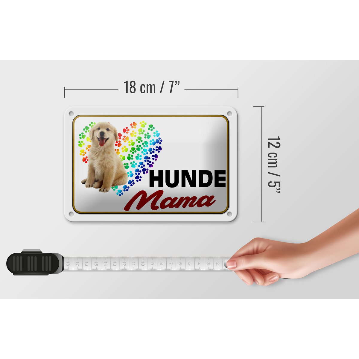 Tin sign saying 18x12cm dogs mom heart decoration