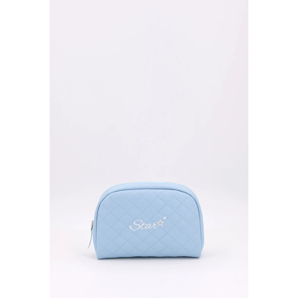Trousse de toilette brodée matelassée pour bébé, étoile, bleu
