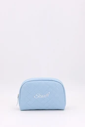 Trousse de toilette brodée matelassée pour bébé, étoile, bleu