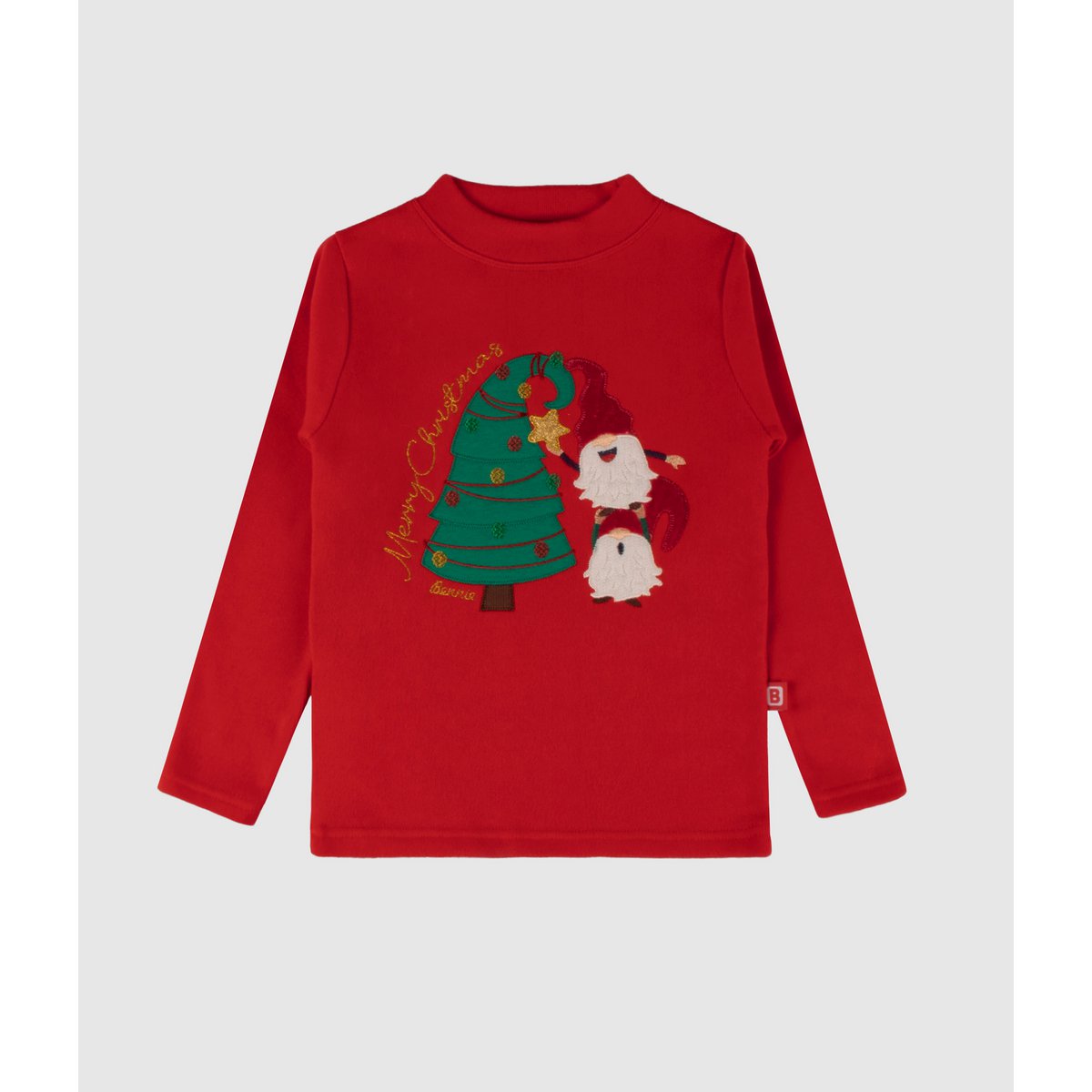Merry Christmas Tree Embroidered Cotton Sweater