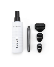 Dermaroller Set including 3 roller heads and Cleansing Spray
