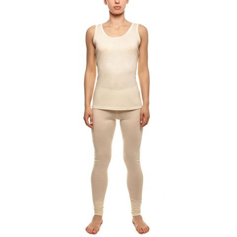 Women's 160 Merino 2-Piece Set Of Sleeveless Top & Bottom Natural