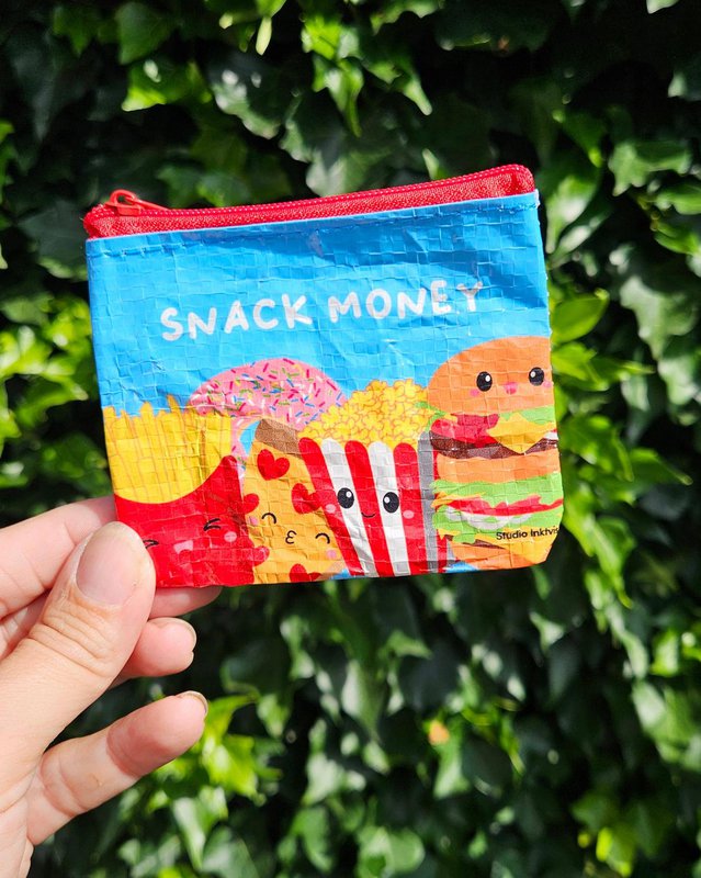 Mini tegnebog snack penge fra genanvendt plast