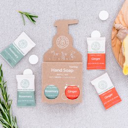 Set di ricarica di compresse di sapone per le mani - Rosmarino e Zenzero
