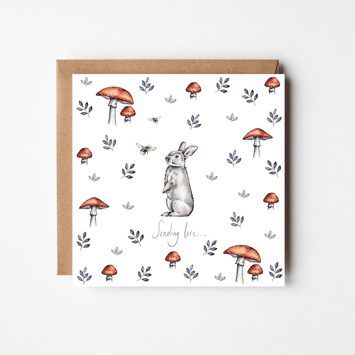 Carte "Envoyer de l'amour" de lapin