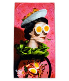 Beach towel Cold Beetroot Soup Portrait - Algis Kriščiūnas