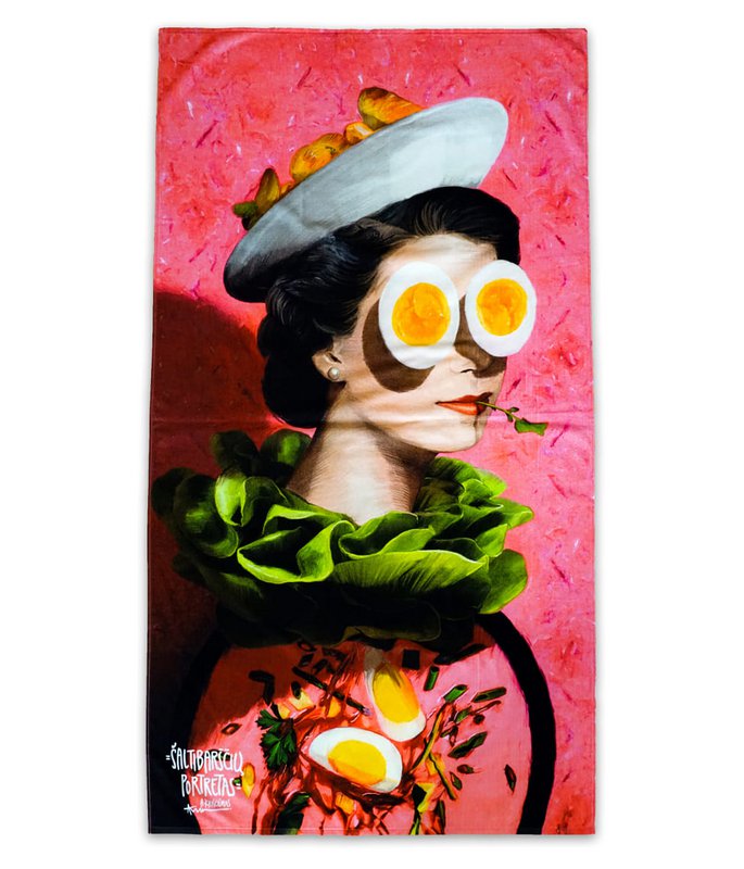 Beach towel Cold Beetroot Soup Portrait - Algis Kriščiūnas