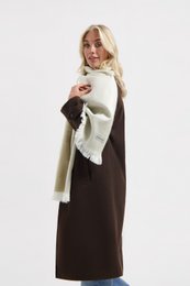 Slankt dobbelt tørklæde Beige / Hvid