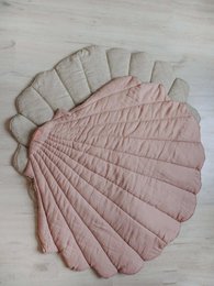 Lniana mata na muszlę „Puder Pink”