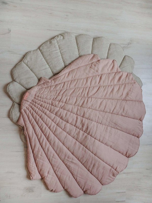 Lniana mata na muszlę „Puder Pink”