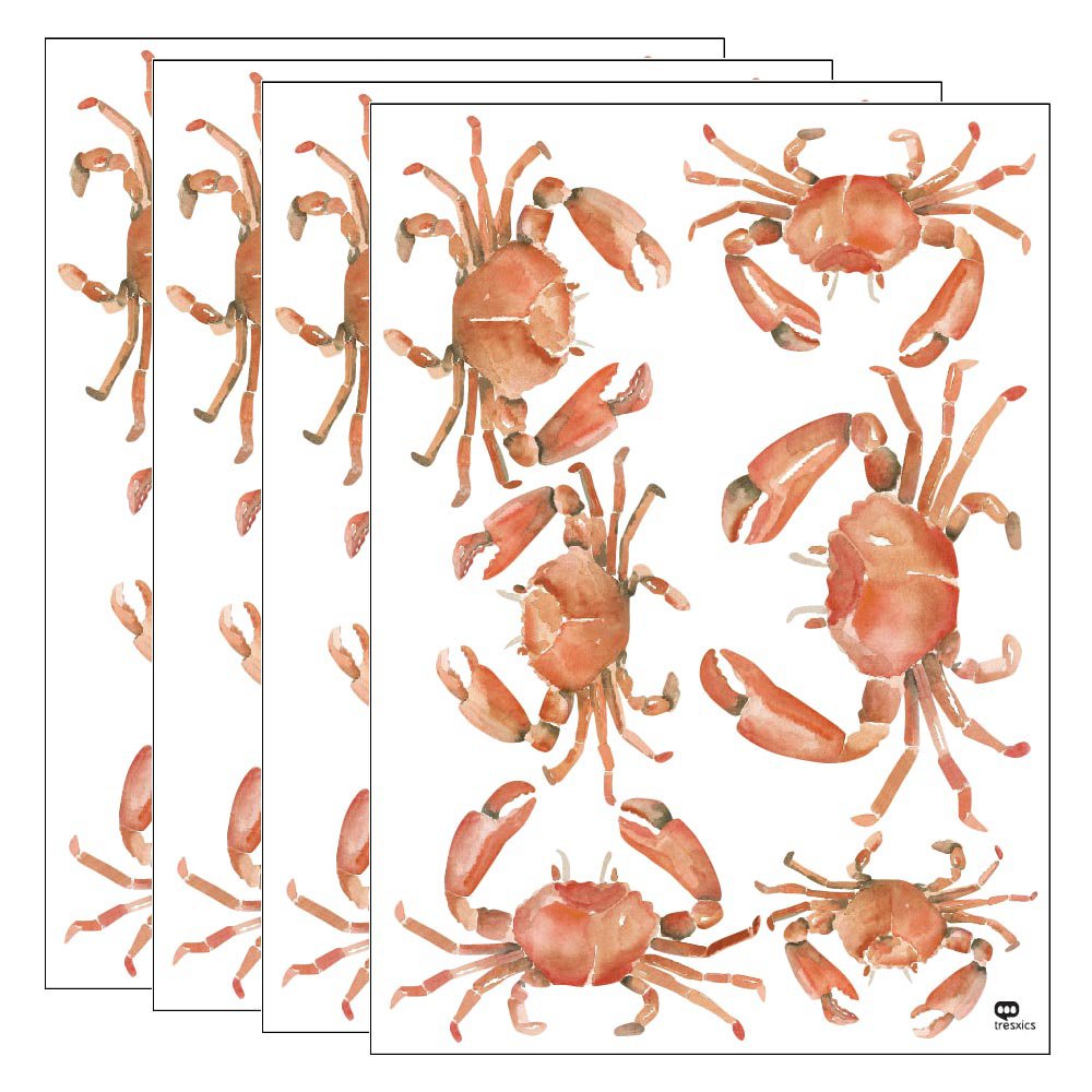 Watercolor crab wall sticker
