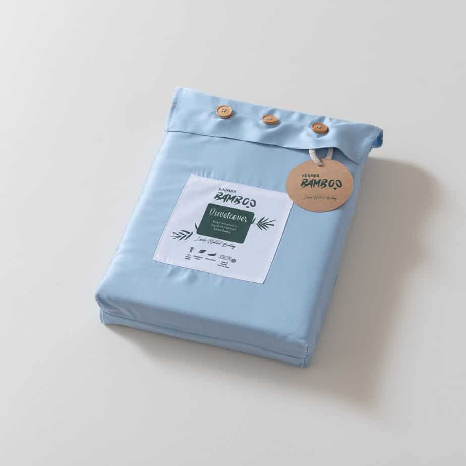 Housse de couette en bambou bleu clair Premium - 400 fils Tanboocel - 100% bambou - Bleu ciel