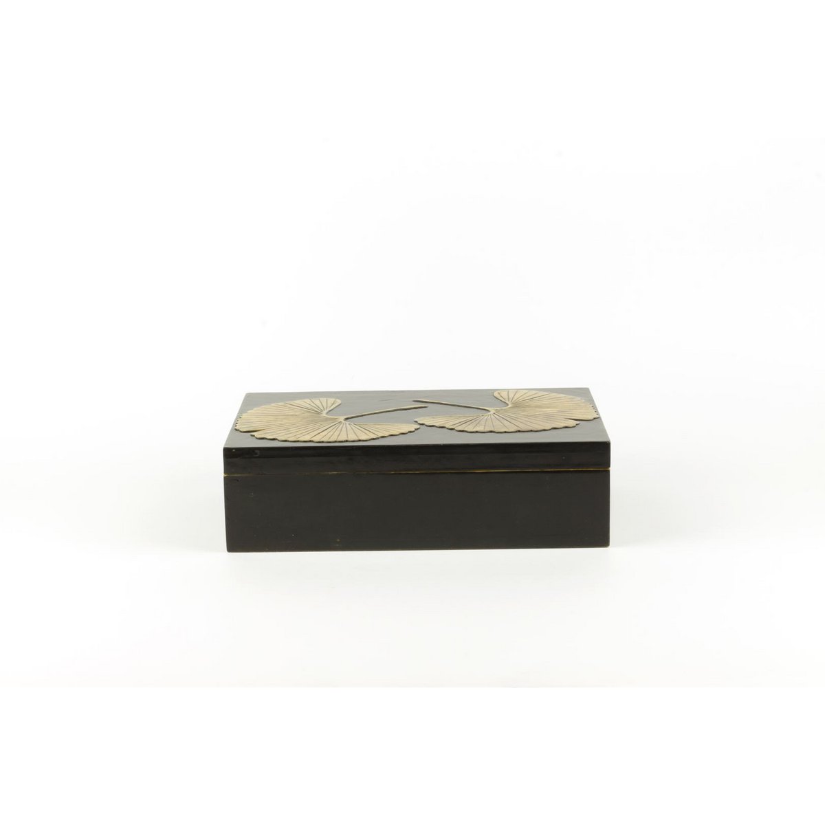Rechteckige Box mit Gingko-Muster aus Stein