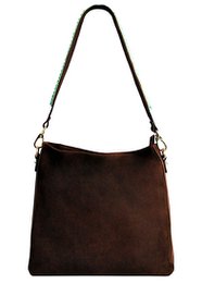 BOHO IBIZA BAG - Mint Ivory shoulder strap (70cm) + Suede bag (Cocoa)