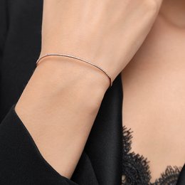 Cirkelarmring med diamanter, 18K rosaguld