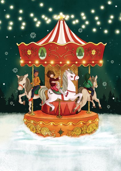 Postcard Christmas Carousel