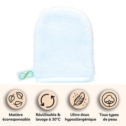 Cleansing Glove - Ultra Soft Microfiber Hypoallergenic - Reusable Cleansing Towel without Chemicals - Economical and Ecological - Zero Waste - All Skin Types
