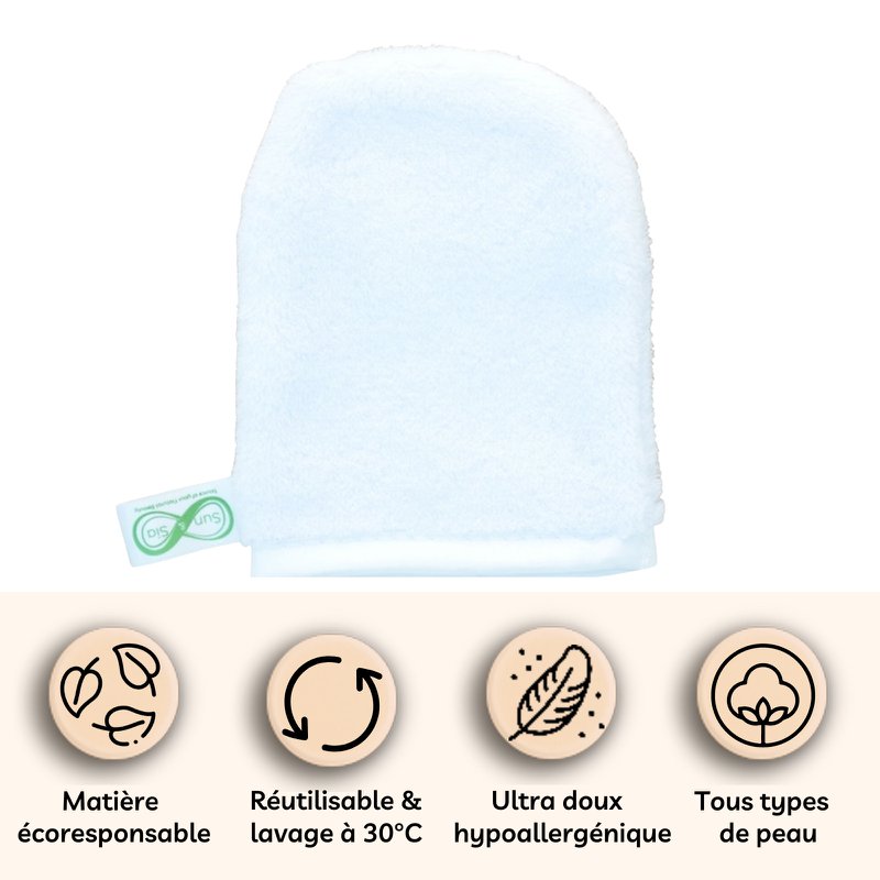 Cleansing Glove - Ultra Soft Microfiber Hypoallergenic - Reusable Cleansing Towel without Chemicals - Economical and Ecological - Zero Waste - All Skin Types