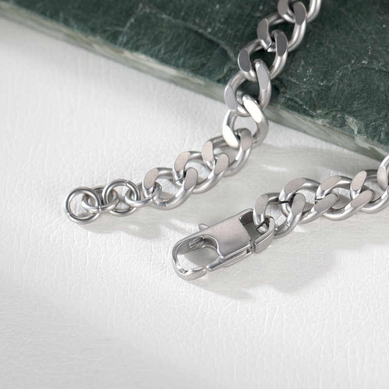 KINGKA Silver Chain Bracelet with Gold Accent