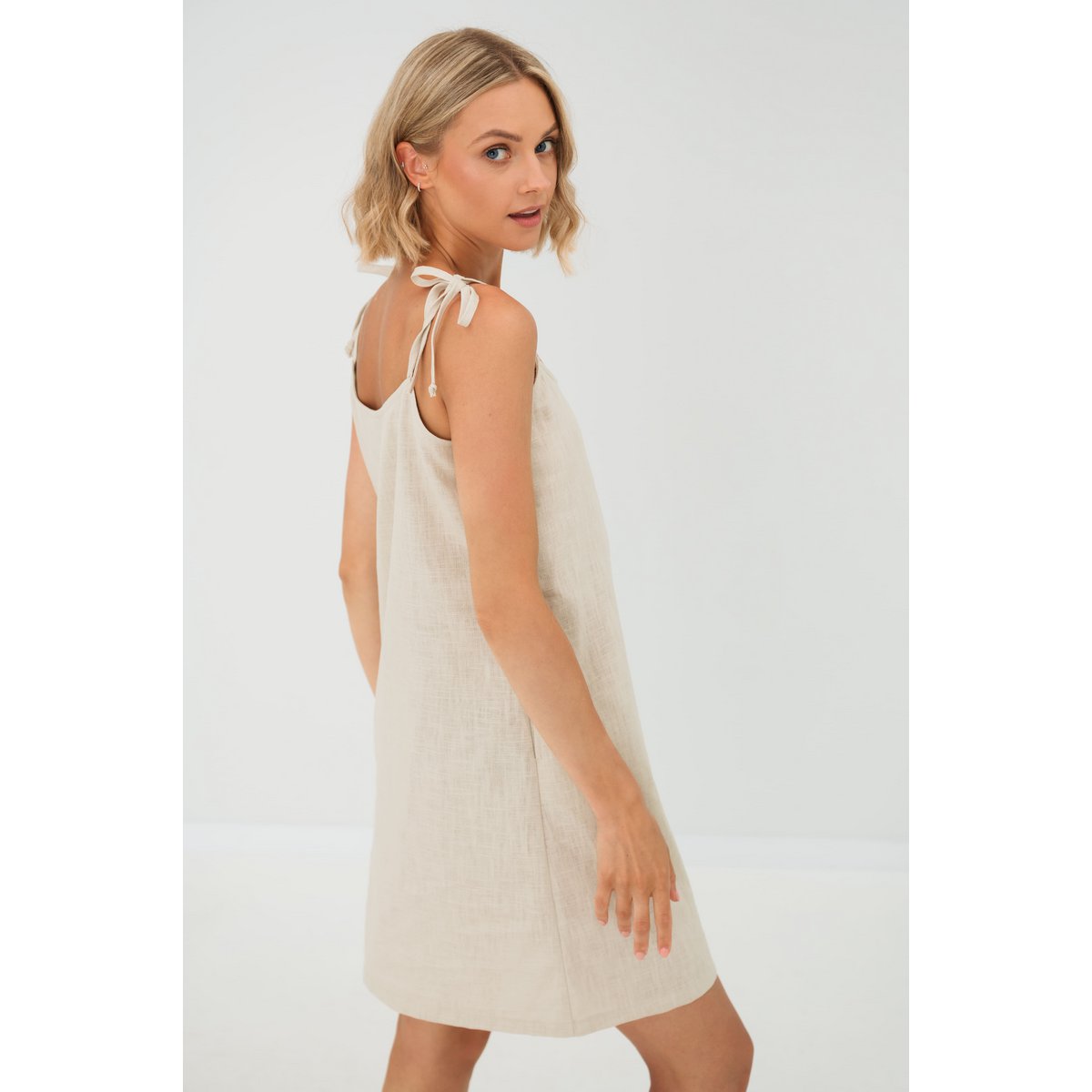 COAST – Ärmelloses Unterkleid aus Leinen mit Taschen