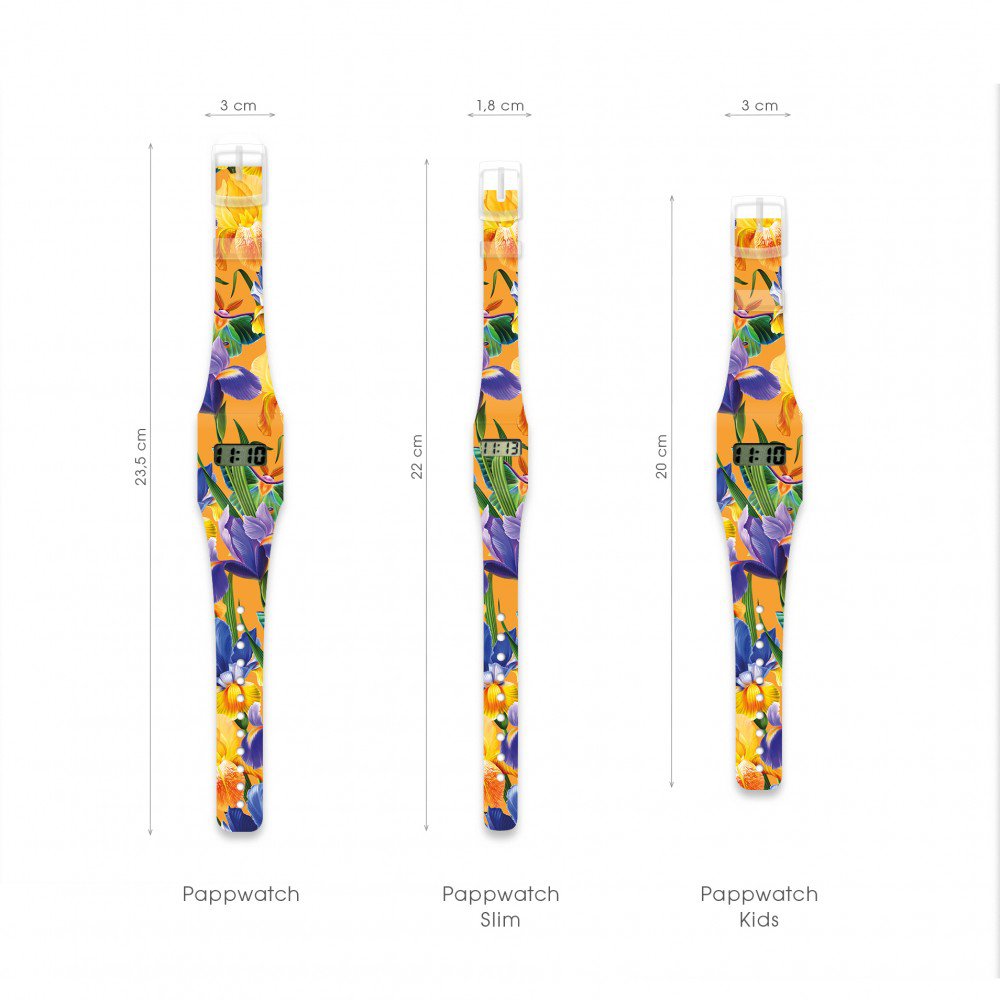 ​ PETITE ORCHID Pappwatch / Paperlike Watch / Digitale Armbanduhr aus Tyvek®