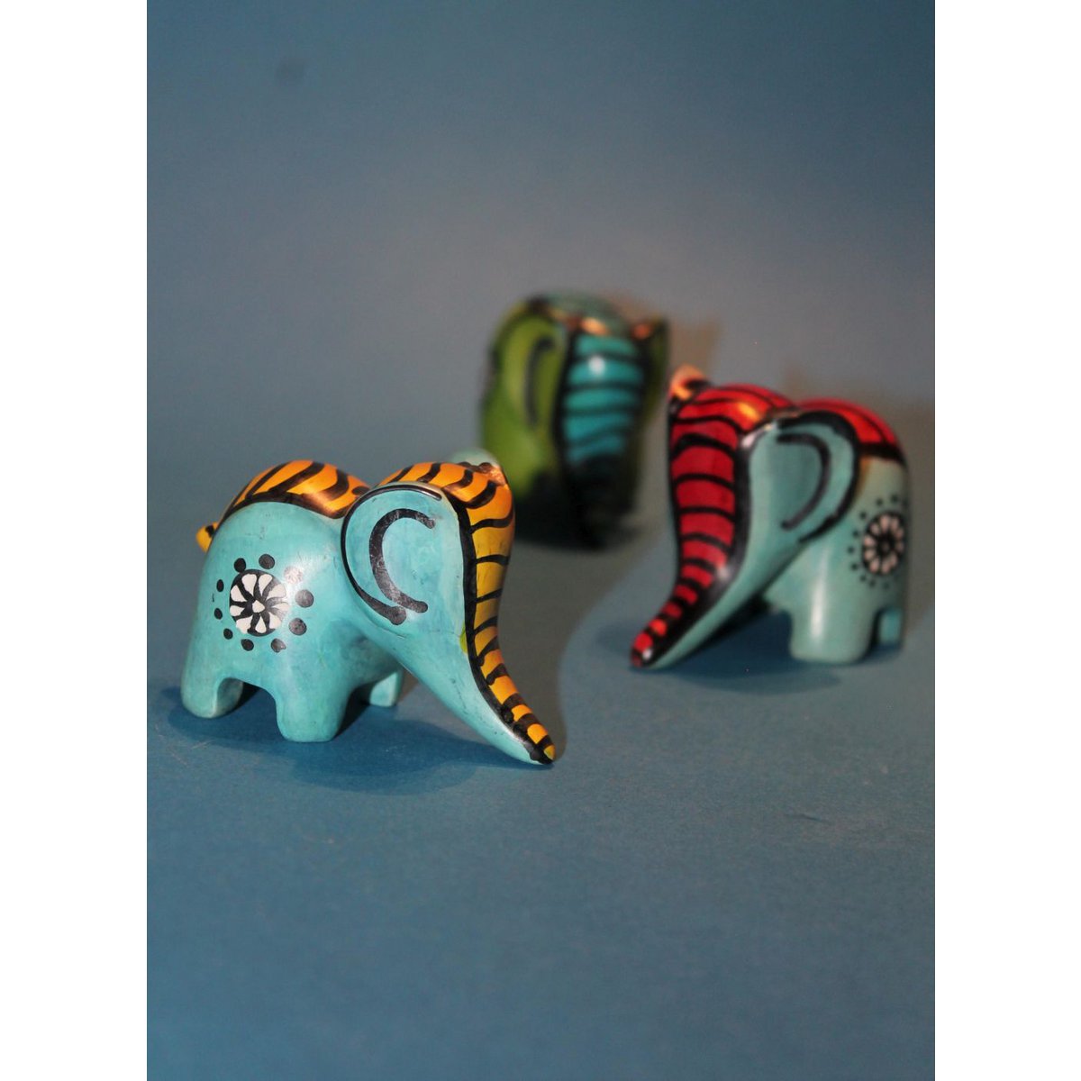 412 Lustiger Elefant bunt - Speckstein