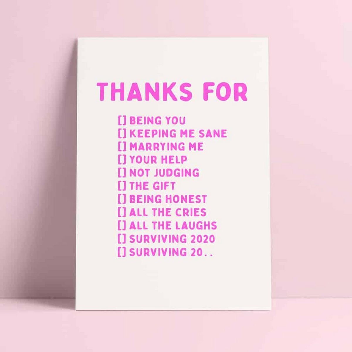 Riso print Gracias por ser tú, casarte conmigo, sobrevivir 20....