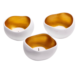 Kerzenhalter 3er-Set – GOLD-Teelichthalter