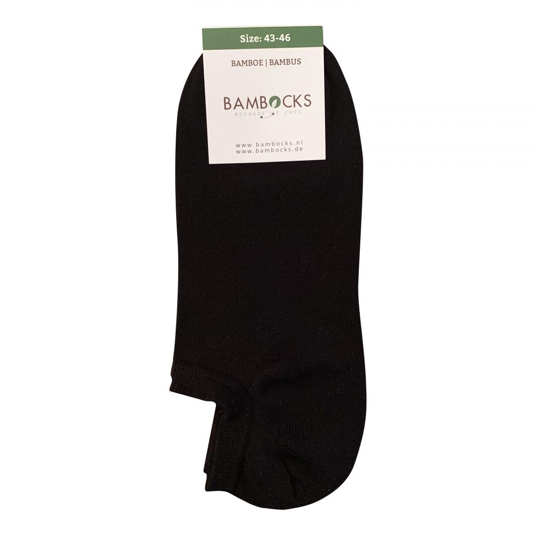 Bambocks Bamboe No Show Sneaker Sokken 4 paar Zwart