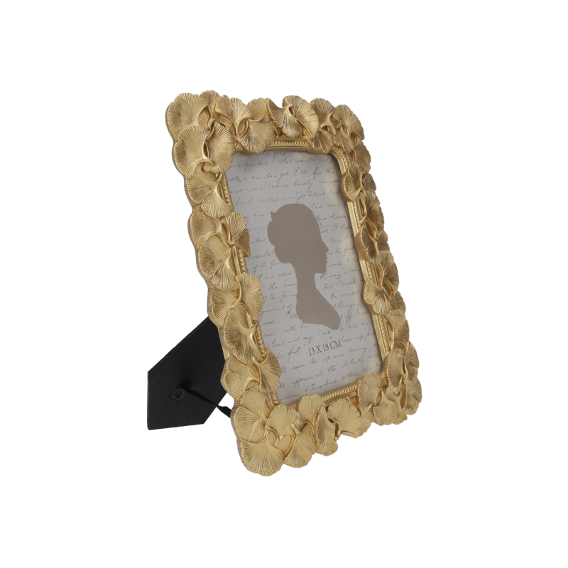 Decorative gold gray resin photo frame 27.5x32 cm