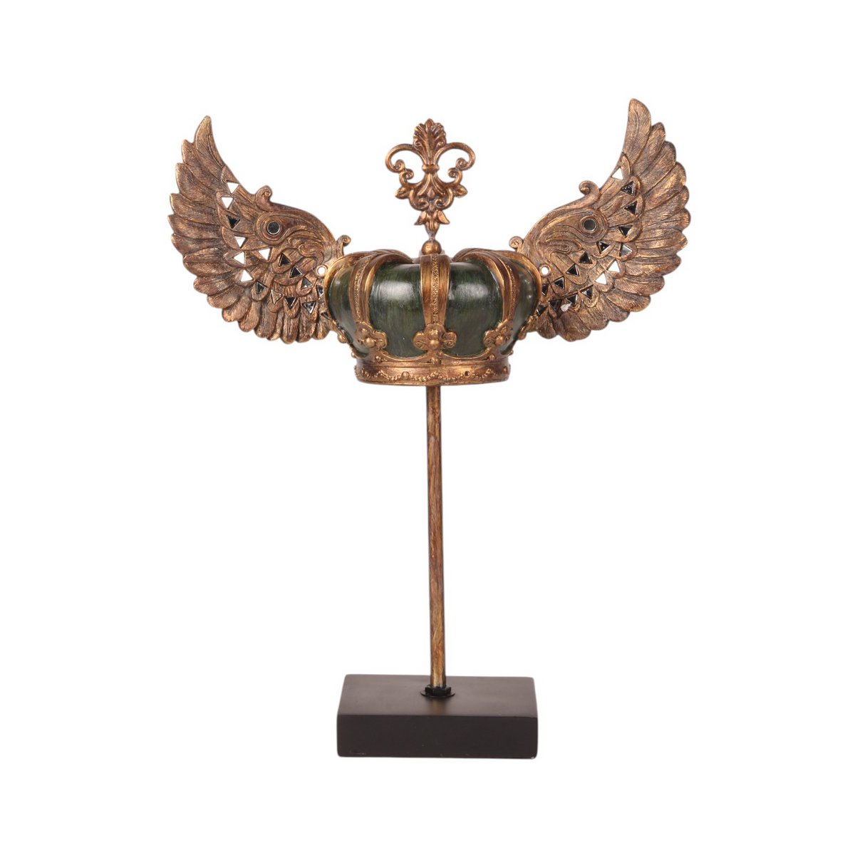 Königskrone auf Ständer 36,5 cm - Grün/Gold
