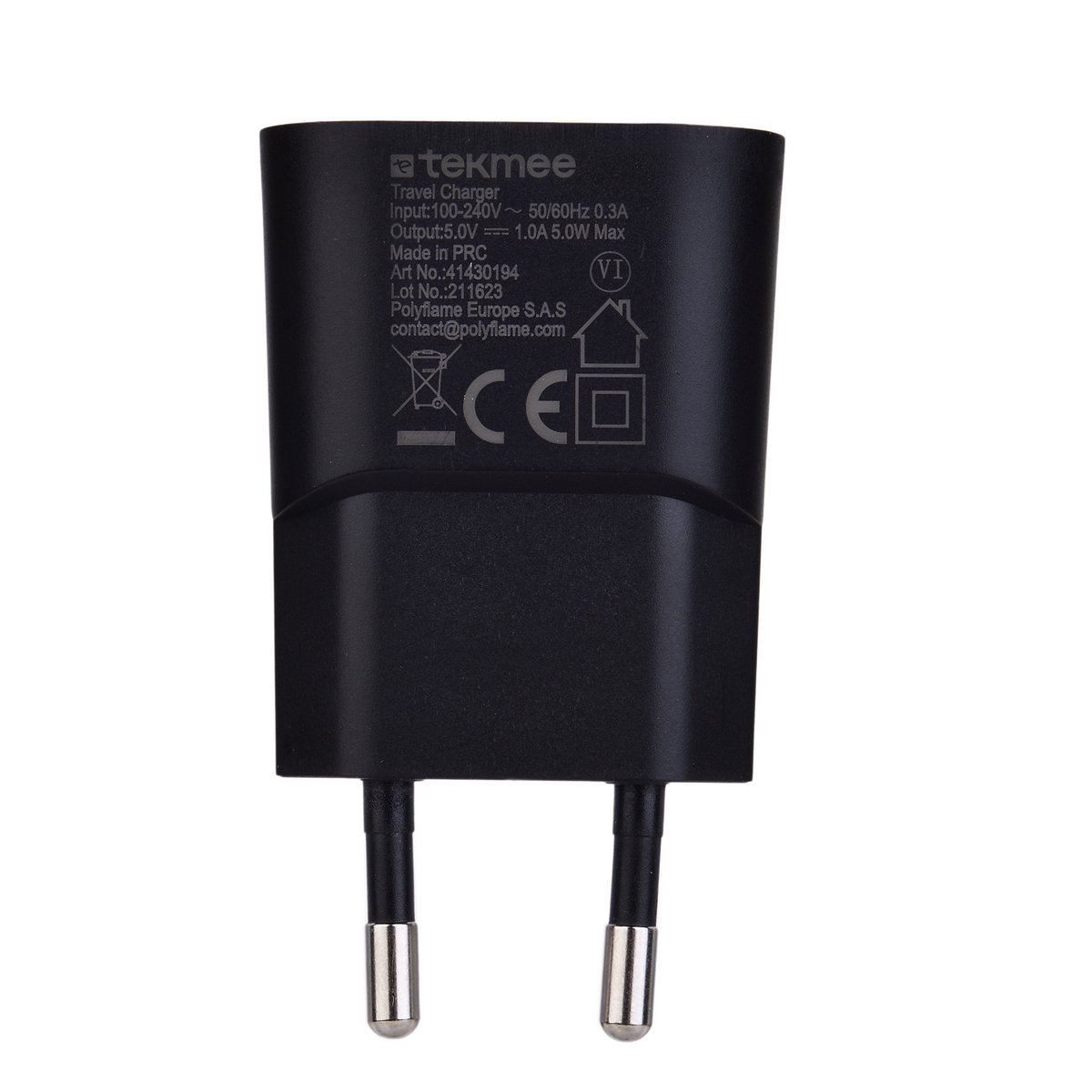 Black USB wall charger