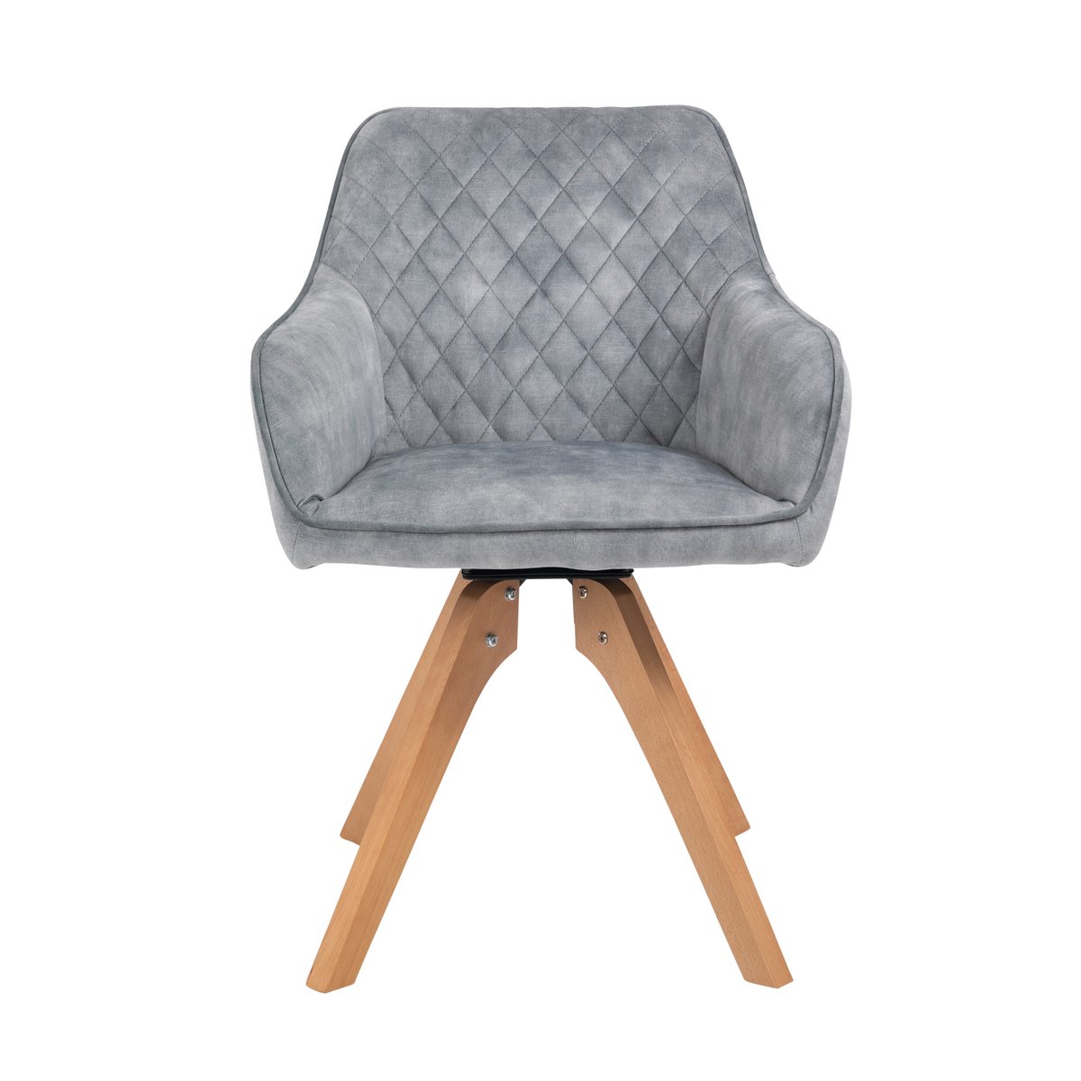 Fotel vintage aksamitny welur, szary