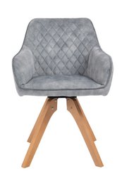 Fauteuil vintage fluweel velours, grijs