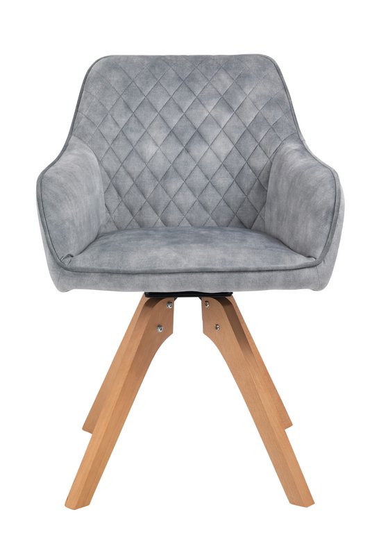 Fauteuil vintage fluweel velours, grijs